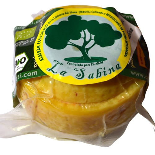 Organic cured Goat Cheese with Saffron
